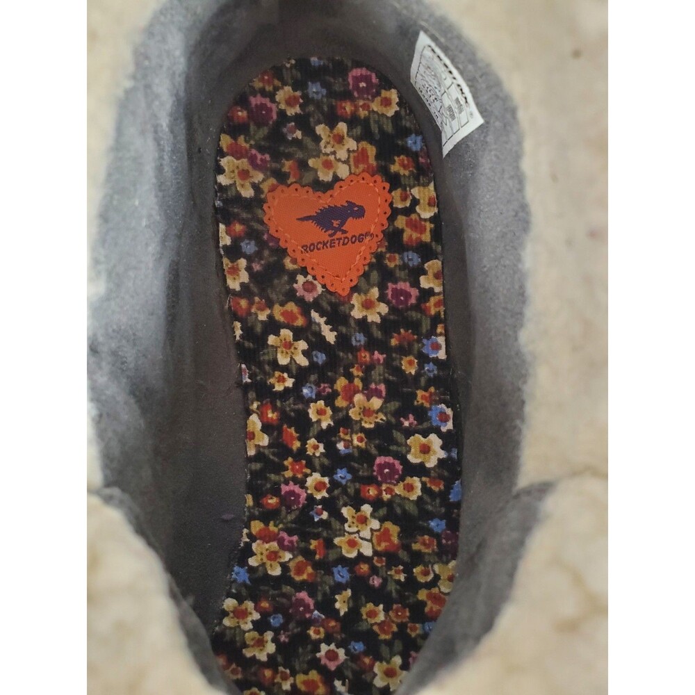 Rocket Dog Women's Canvas Fold Over Ankle Boots Size 5 Grey with Cream Sherpa - Picture 11 of 15